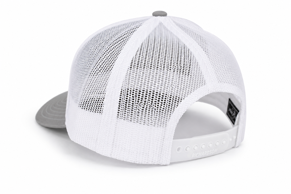 Classic Woven Label Trucker Hat - Grey
