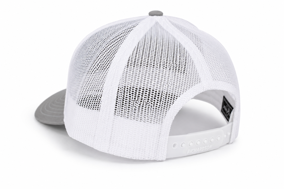 Classic Woven Label Trucker Hat - Grey