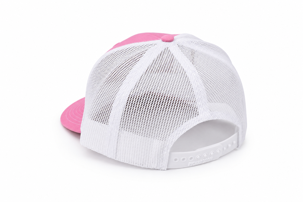 Woven Label Trucker Hat - Pink
